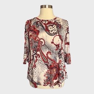 Paisley Animal Print Knit Top